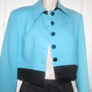 LA*Dior Structured Turquoise Blue & Black Wool